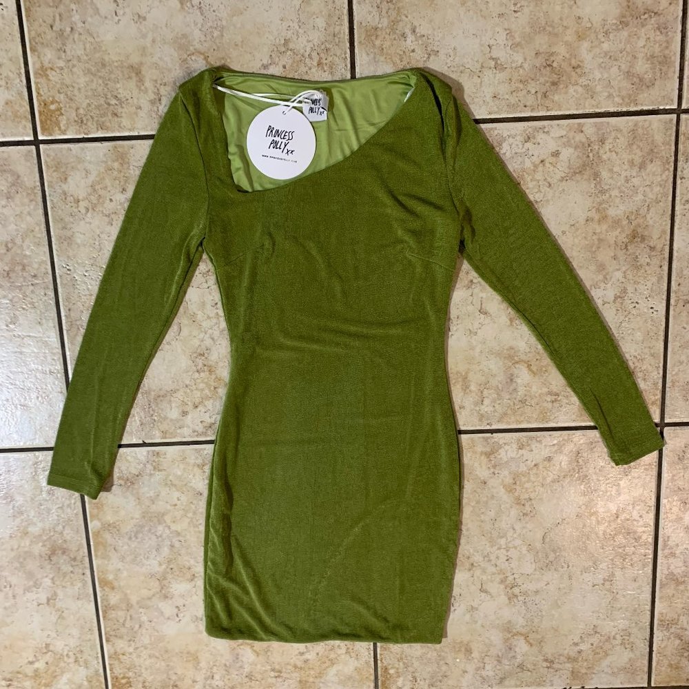 Olive Green Longsleeve Mini Dress